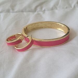Pink and Gold Bangle Bracelet Set